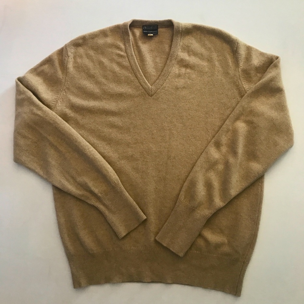 JLP Jonelle Scotland 100% Pure Cashmere Vintage V-Neck Sweater